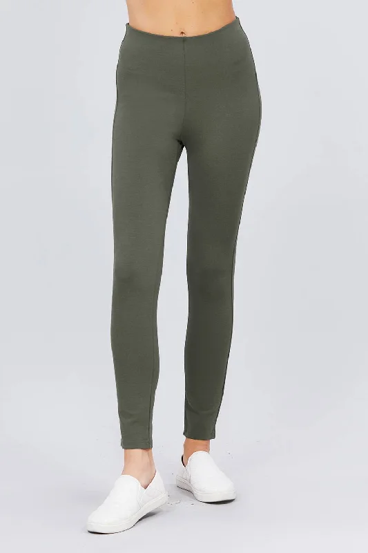 Waist Elastic Band Ponte Pants Classic Flared Pants