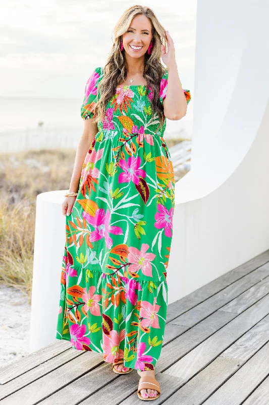 Dreamy Fields Dress, Green