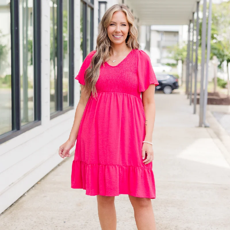 Flirt And Fabulous Dress, Fuchsia