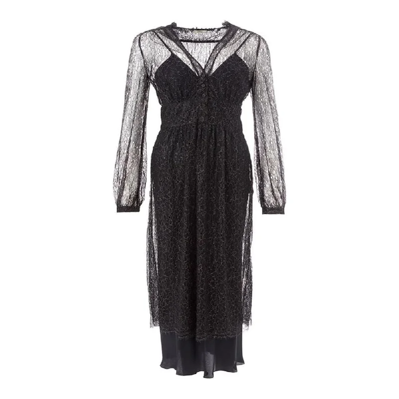 Lardini Elegant Black Nylon Dress