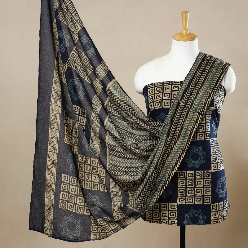 multicolor - 3pc Cotton Kutch Batik Print Dress Material 54