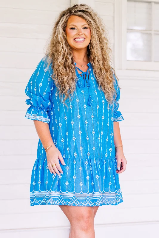 Grateful Life Dress, Azule Blue
