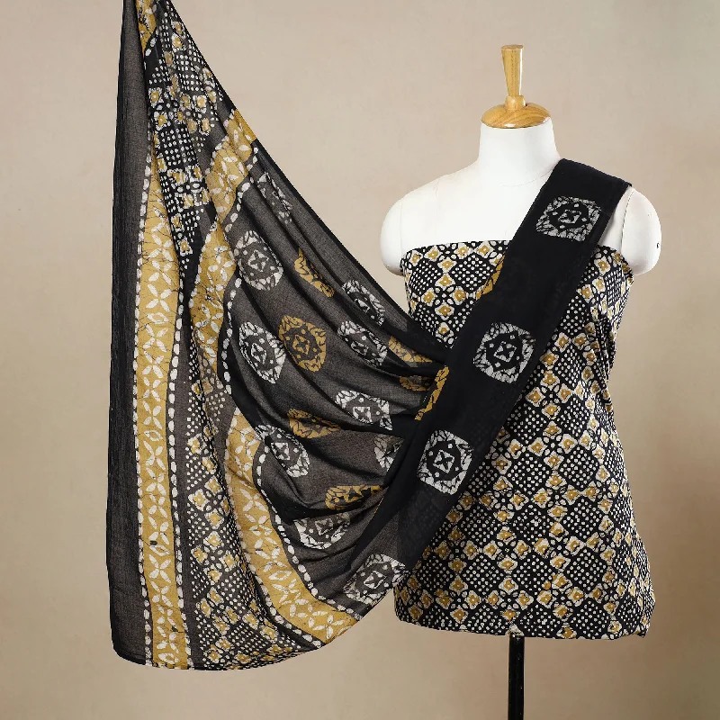 Multicolor - 3pc Cotton Kutch Batik Print Dress Material 154