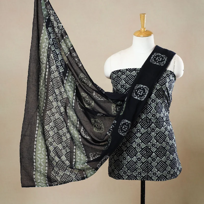 Multicolor - 3pc Cotton Kutch Batik Print Dress Material 134