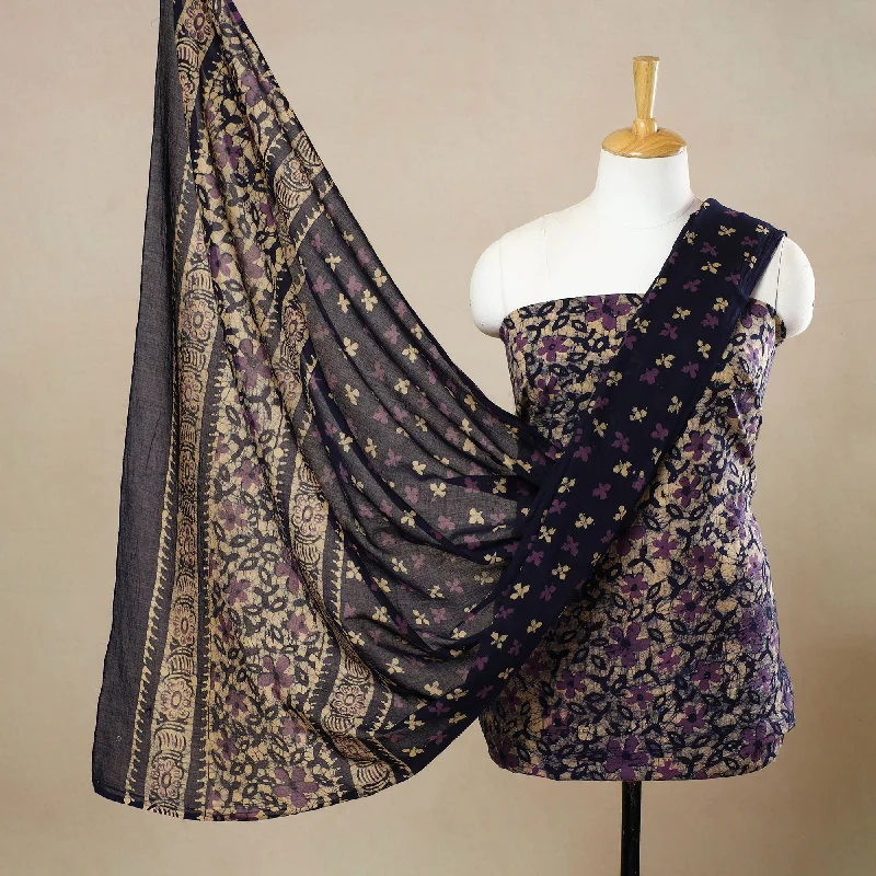 Multicolor - 3pc Cotton Kutch Batik Print Dress Material 133