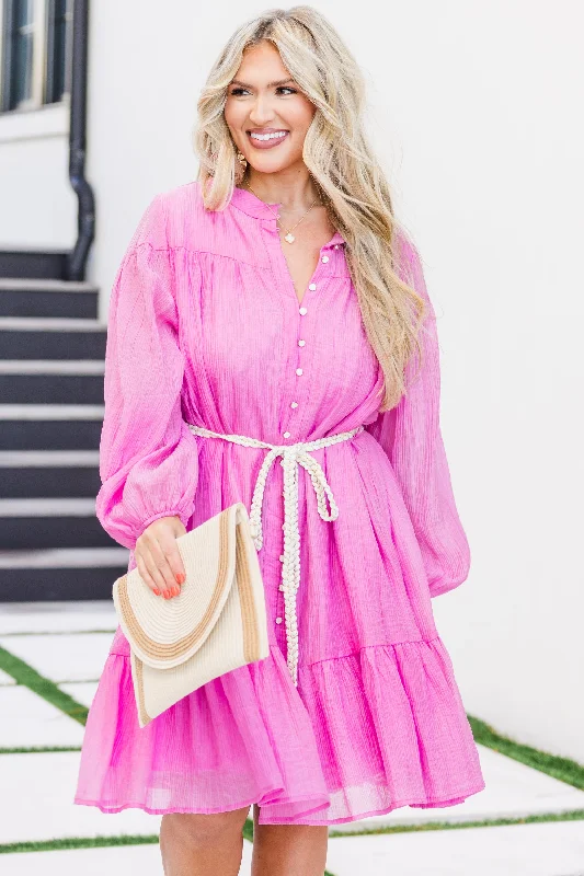 Caught In Between Dress, Pink