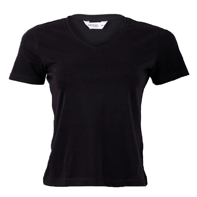 REDTAG Beige V-Neck Casual T-Shirt for Women Embroidered Appliqued Beaded