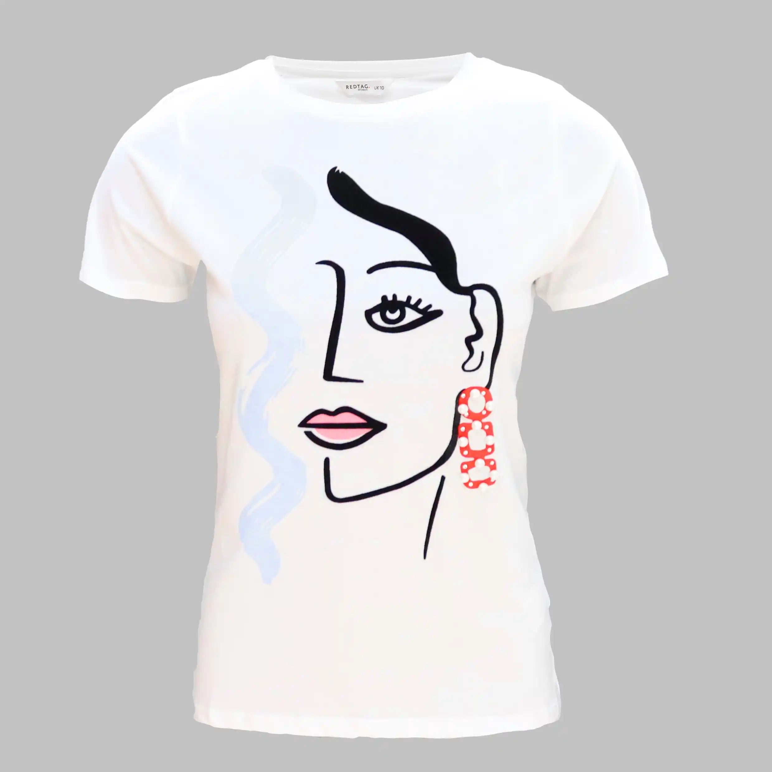 White Embellished T-Shirt Nylon Fabric Polyester Fabric Spandex Fabric