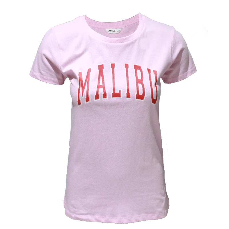 Pink Graphic T-Shirt Lace Blend Ribbed Blend Corduroy Blend