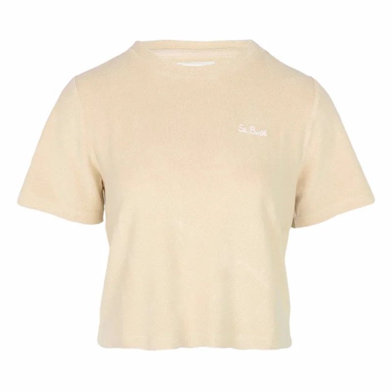 Aleja Sponge T-shirt Terry Beige Handmade Hand-knitted Hand-woven