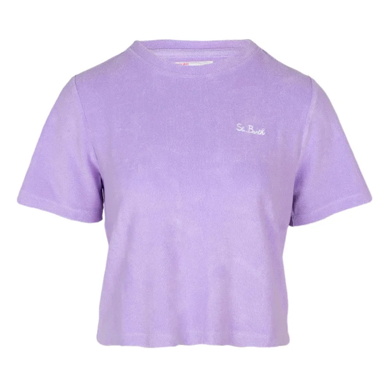 Aleja Sponge T-shirt Terry Purple Rayon Velvet Corduroy