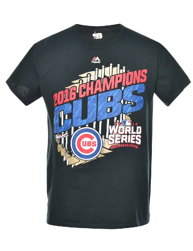 Black MLB Sports T-shirt - S Chenille Blend Fleece Blend Nylon Blend
