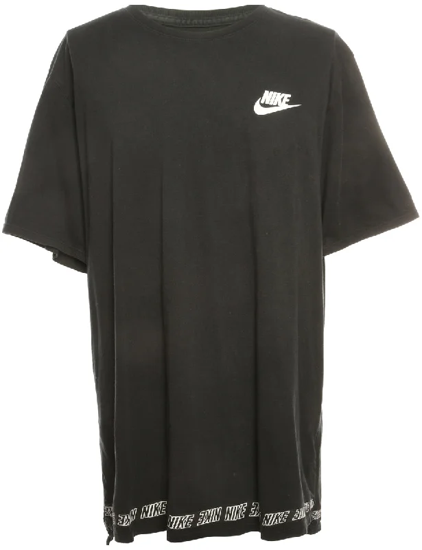 Black Nike Printed T-shirt - L Polka Dot Checkered Tartan
