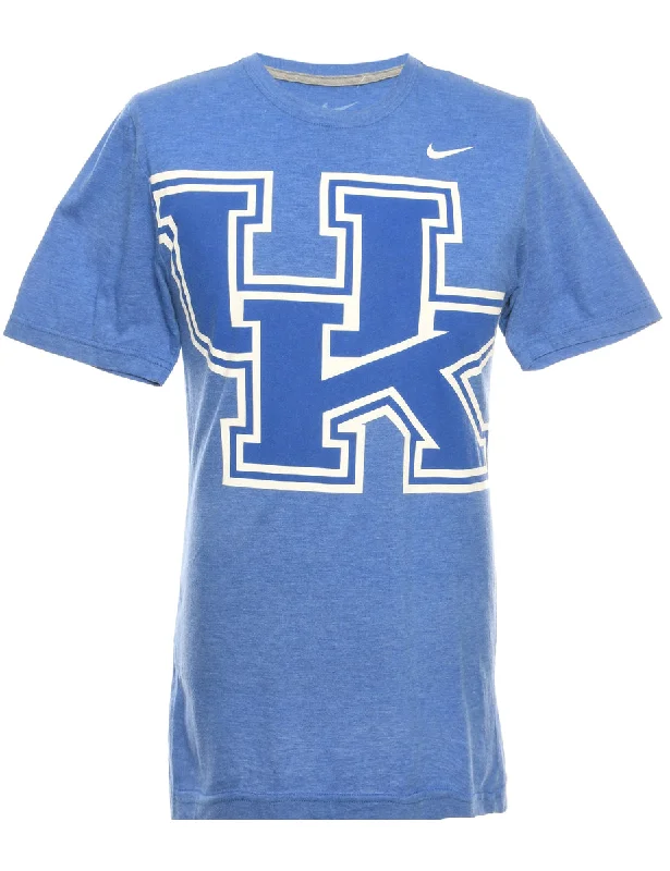 Blue Nike Printed T-shirt - M Houndstooth Herringbone Solid