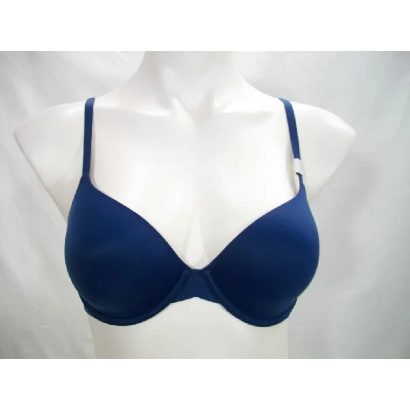 Calvin Klein Perfectly F3837 Fit Full Coverage T-Shirt Underwire Bra 34A Dark Blue NWT Casual Formal Business