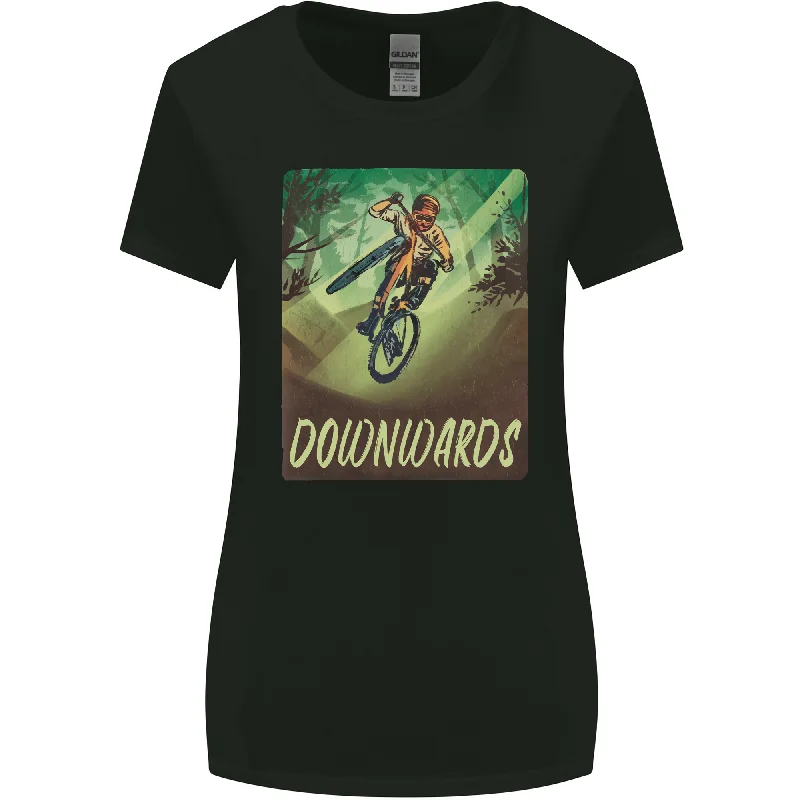 Downhill Mountain Biking DH Cycling Bicycle Womens Wider Cut T-Shirt Fitted T-Shirt Seamless Stretchy