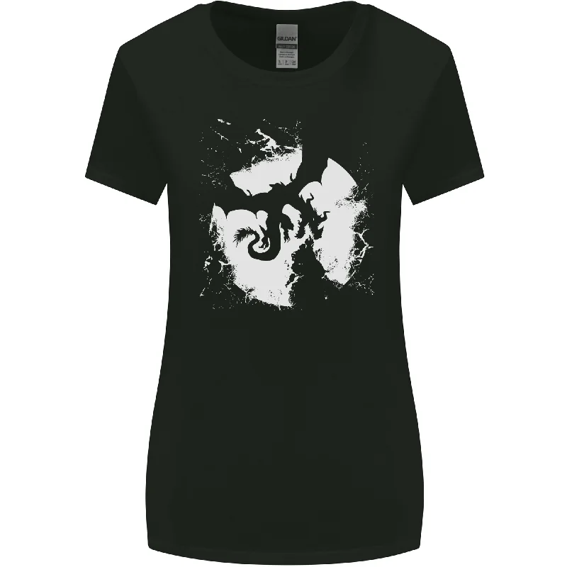 Dragon Moon Fantasy Womens Wider Cut T-Shirt Anti-Shrink Durable Soft