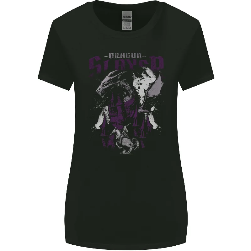 Dragon Slayer St George Crusader Knight Templar Womens Wider Cut T-Shirt Fashionable Trendy Casual