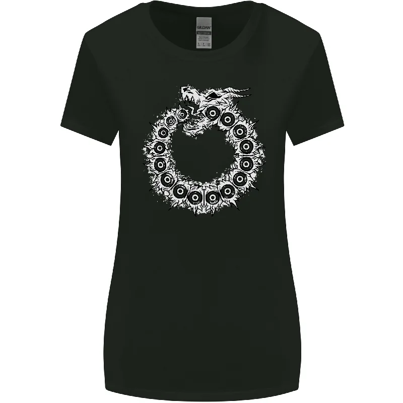 Dragon Symbol Fantasy Chinese Japanese Womens Wider Cut T-Shirt Terry Blend Velvet Blend Canvas Blend