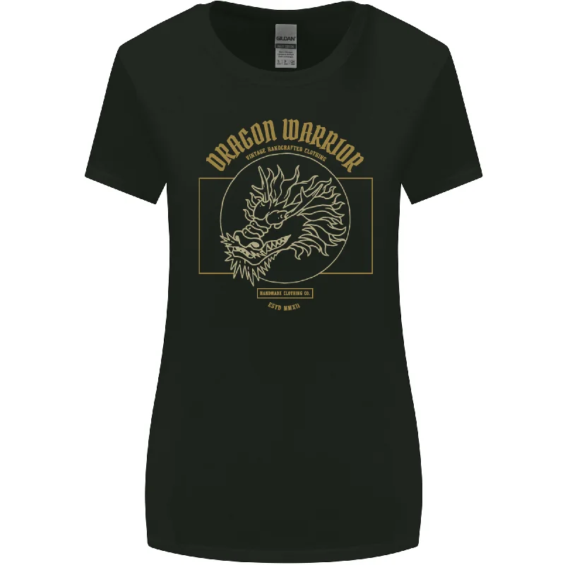 Dragon Warrior Samurai Japan Japanese Womens Wider Cut T-Shirt Striped Floral Plaid