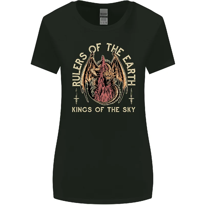 Dragons Rulers of the Earth Fantasy RPG Womens Wider Cut T-Shirt Jersey Fabric Tulle Fabric Batik Fabric
