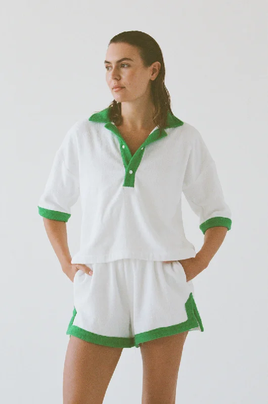 Estate Tee Bianco/Verde Nylon Fabric Polyester Fabric Spandex Fabric
