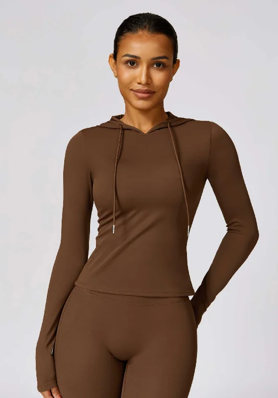HR8579-2-Hooded quick-drying long-sleeved yoga suit, warm and casual fitness clothing, tight-fitting T-shirt for sports and running Graphic Embroidered Appliqued