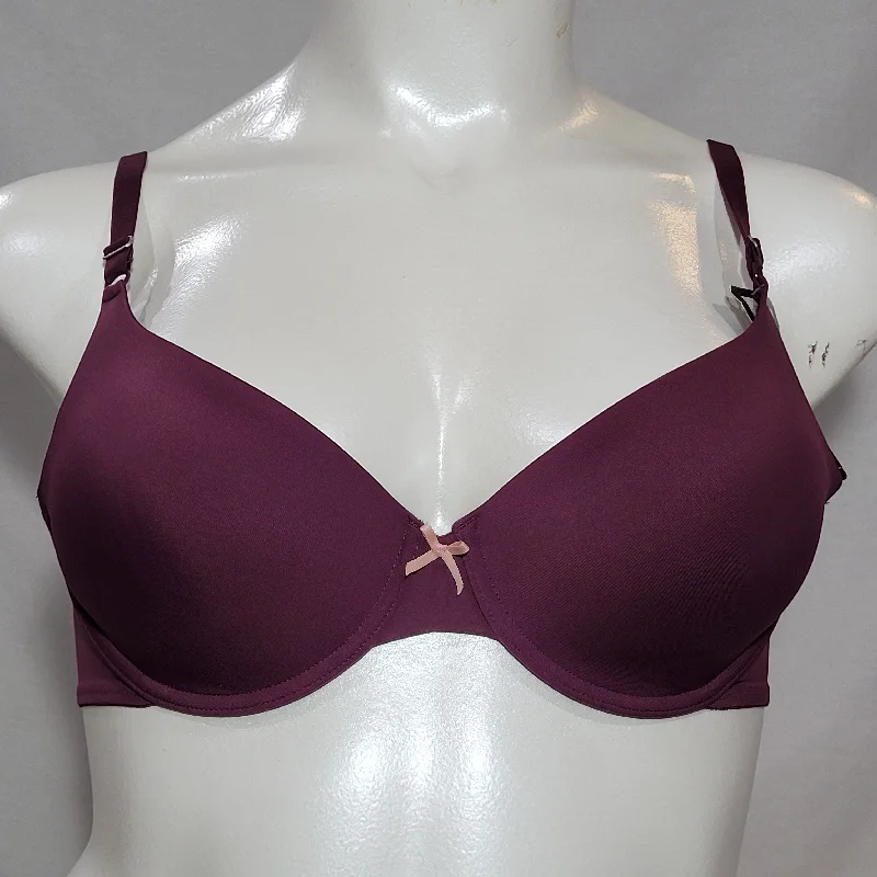 Maidenform 05701 5701 Self Expressions T-Shirt Underwire Bra 34D Burgundy Wine NWT Mesh Fabric Canvas Fabric Denim Fabric