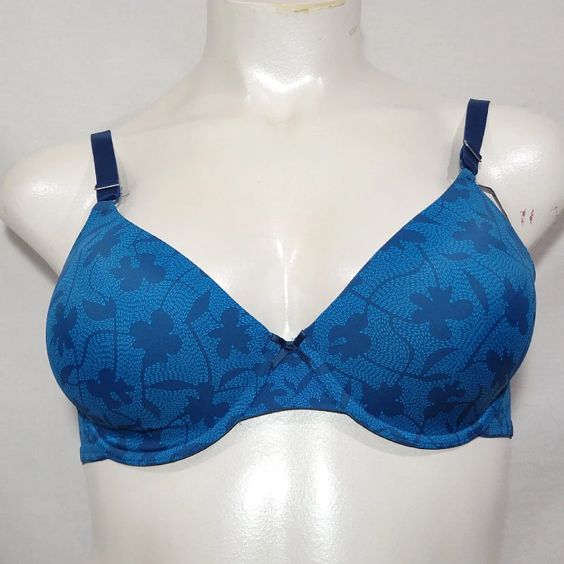 Maidenform 05701 5701 Self Expressions T-Shirt UW Bra 34B Oceanic Blue Black Solid Color Striped Floral