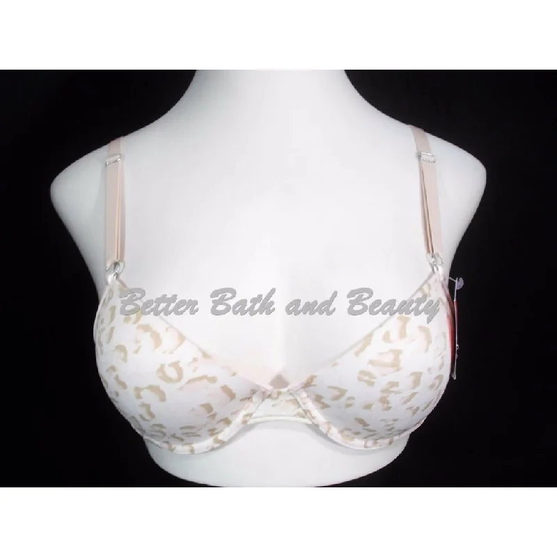 Maidenform C0121 Charmed By Maidenform One Fab Fit T-Shirt UW Bra 32D Nude Print Welt Pockets Slit Pockets Flap Pockets