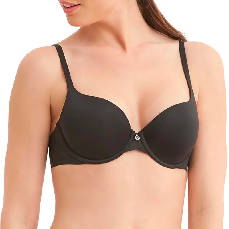 Pure Demi Cup T-Shirt Bra 9310 - Black Graphic Embroidered Appliqued