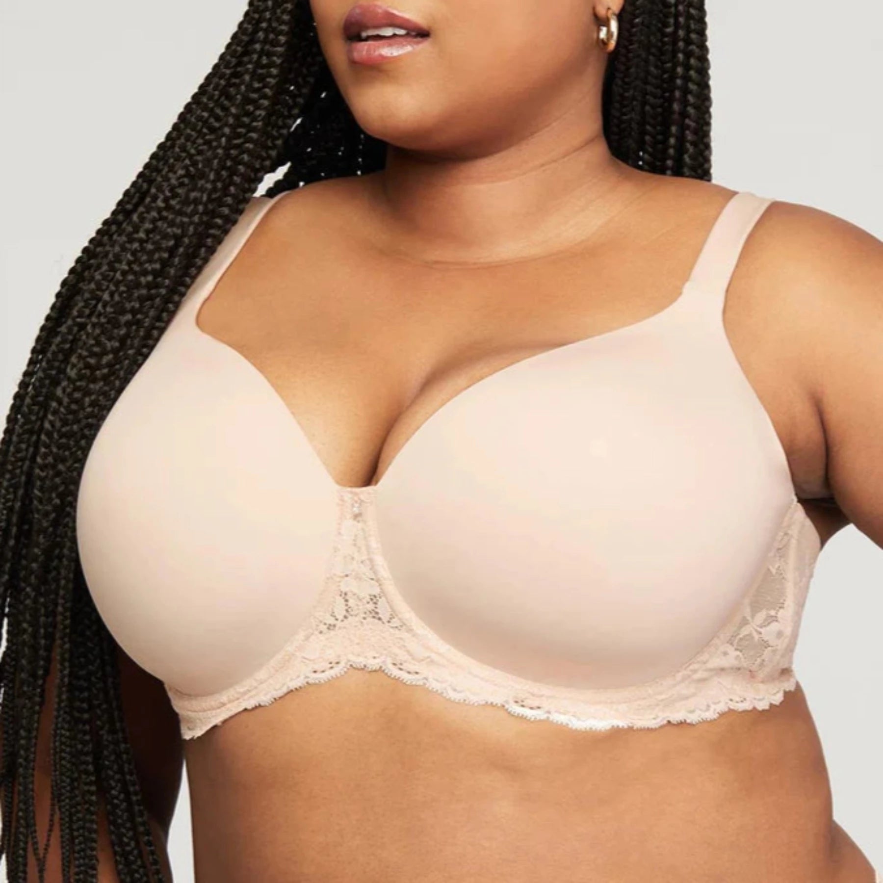 Pure Plus Full Cup T-Shirt Bra 9320 - Champagne Zippered Buttoned Snapped