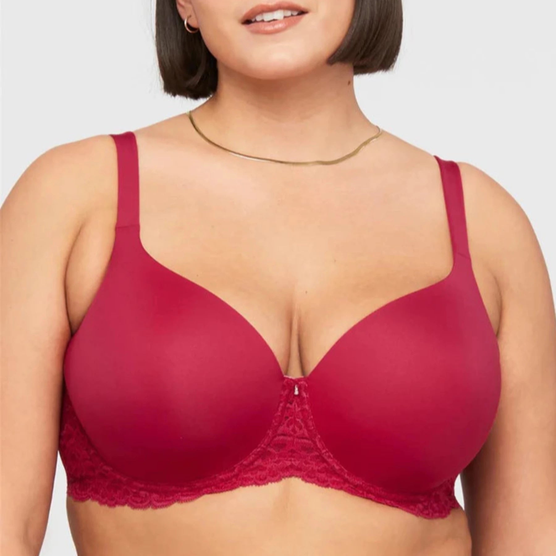 Pure Plus Full Cup T-Shirt Bra 9320 - Raspberry Chenille Blend Fleece Blend Nylon Blend