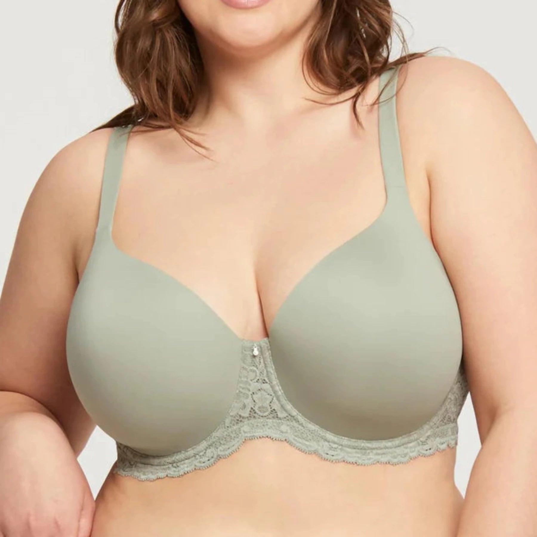 Pure Plus Full Cup T-Shirt Bra 9320 - Sage Polka Dot Checkered Tartan