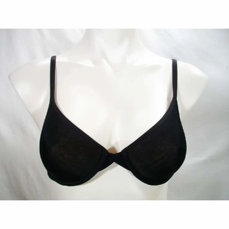 On Gossamer 'Sheer Bliss' Underwire Spacer T-Shirt UW Bra 32B Black NWT Terry Blend Velvet Blend Canvas Blend