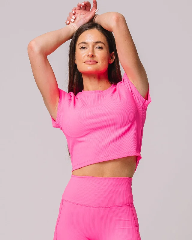 Rib Active Tee Silk Blend Satin Velvet
