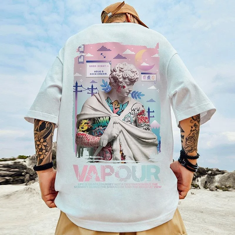 Vapour Aesthetic Tee Basic T-Shirt Crew Neck Short Sleeve