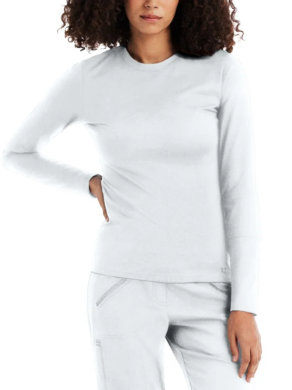 Women's Crewneck Underscrub Tee Rayon Fabric Velvet Fabric Corduroy Fabric