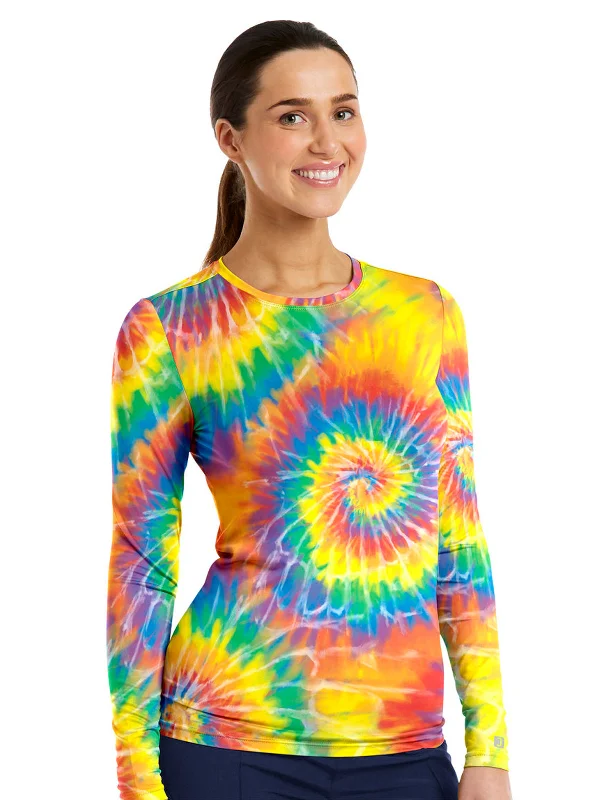 Women's Long Sleeve Underscrub Tee Satin Blend Silk Blend Wool Blend