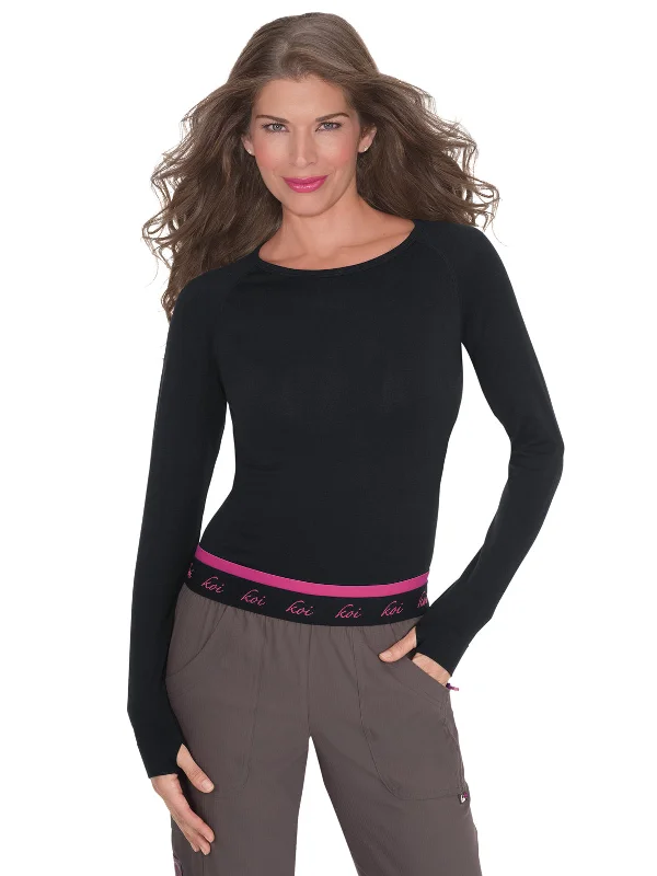 Women's Stretch Long-Sleeve Seamless Knit Divine Underscrub Tee Handmade Hand-knitted Hand-woven