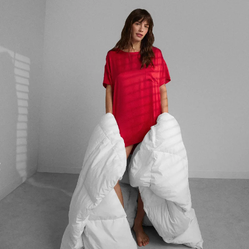 Washable Silk Oversized Sleep Tee Chenille Brocade Lace