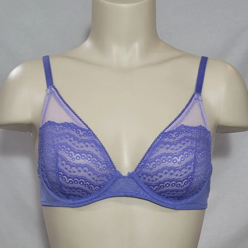 Xhilaration Unlined T-Shirt Lace Underwire Bra 32B Violet Storm Thin T-Shirt Open Front Quick Dry