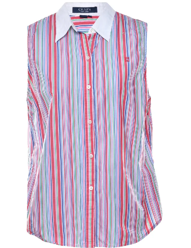 Chaps Striped Blouse - L Chic Ruffle Blouse