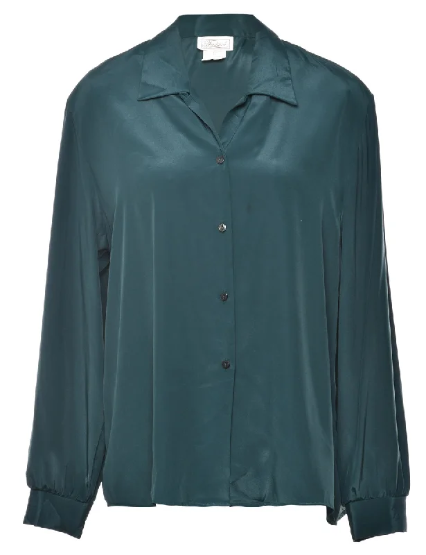 Dark Green Blouse - L Off-Shoulder Wrap Blouse