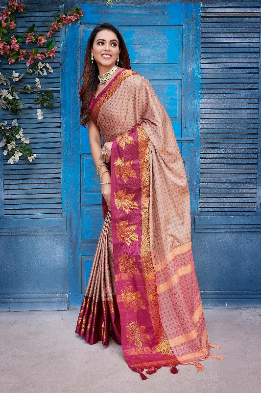 Women Party Wear Aura Silk Saree With Un Stitched Blouse Double-Layered Blouse