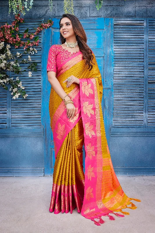 Women Party Wear Aura Silk Saree With Un Stitched Blouse Oversized Silk Blouse