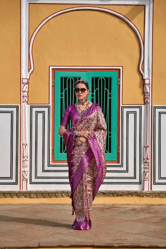 Women Party Wear Weaving Work Kanjivaram Silk Saree With Un Stitched Blouse Sheer Mesh Blouse