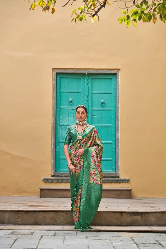 Women Party Wear Weaving Work Kanjivaram Silk Saree With Un Stitched Blouse Soft Satin Blouse