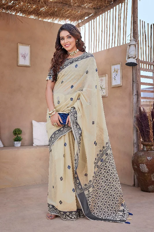 Women Party Wear Foil Print Work Dola Silk Saree With Un Stitched Blouse Silky Tunic Blouse