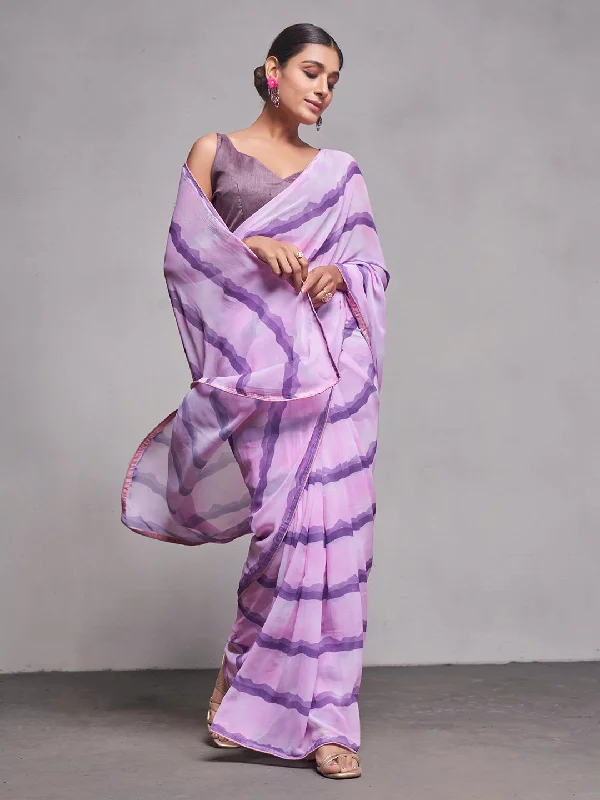 Women Party Wear Printed Saree with Designer Un Stitched Blouse Short Sleeve Blouse